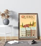 Quebec retro travel poster, Quebec city print, Canada travel print - Image 4