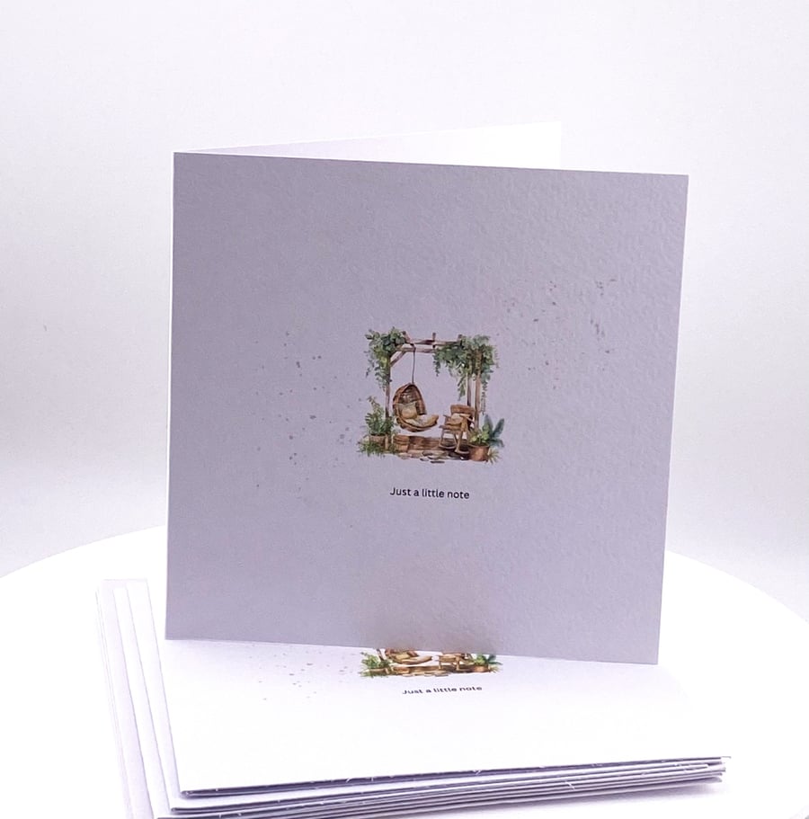 Set of 4 Mini 'Just a Note' Notecards