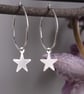 Sterling Silver Star Charm Hoop Earrings - Image 1