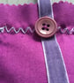 Hand Embroidered Flower Button Lavender Bag - Image 5
