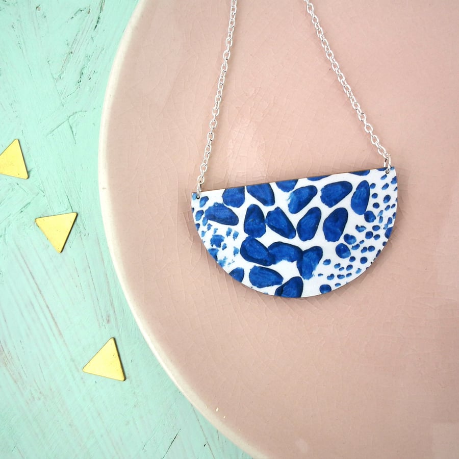 Limited Edition Semi Circle Midnight Wooden Necklace