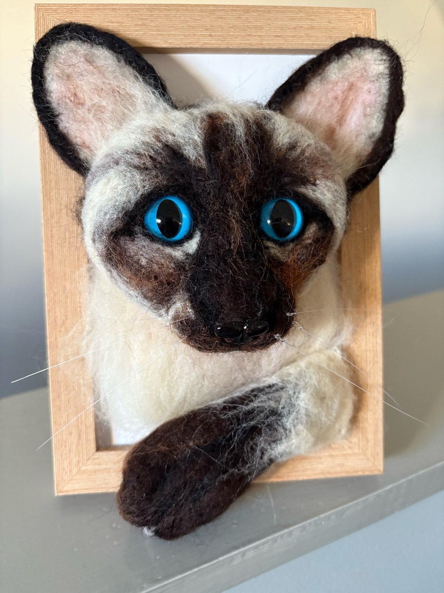 Handmade felted pets can be personalised from photos and own pets fur added 