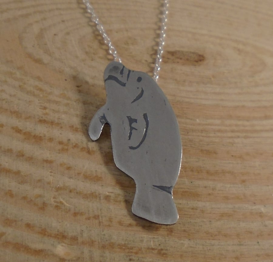 Sterling Silver Manatee Necklace