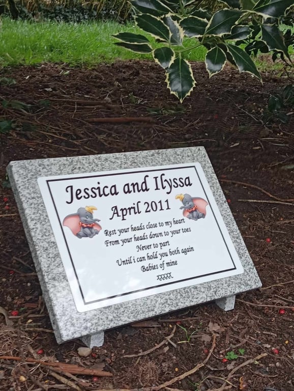 baby memorial Plaque Grave Stone Child Remembrance marker Grave Plaque 