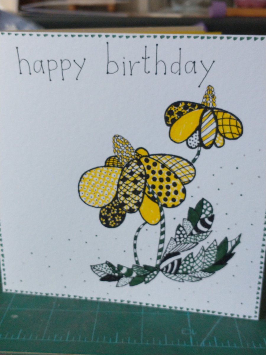 Rudbeckia fantasy birthday card 
