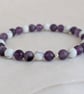Crown chakra stretch gemstone bracelet with amethyst, lepidolite and howlite  - Image 9