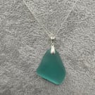 Seaglass necklace, Aquamarine in colour. Beautiful smooth piece of seaglass. St 