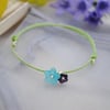 Friendship Bracelet-Apple green with flowers