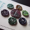 Set of 7 mixed colours ceramic buttons