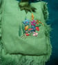 Silk Flower Vintage Hand Embroidered Linen Hanging English Lavender Bag  - Image 4