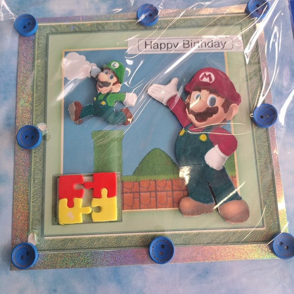 Mario brothers birthday card 
