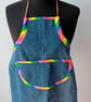 Children's Denim Apron - Rainbow Trim