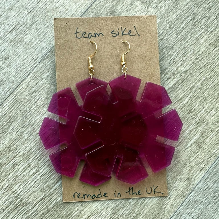 Vintage Pink-Purple Octon Earrings