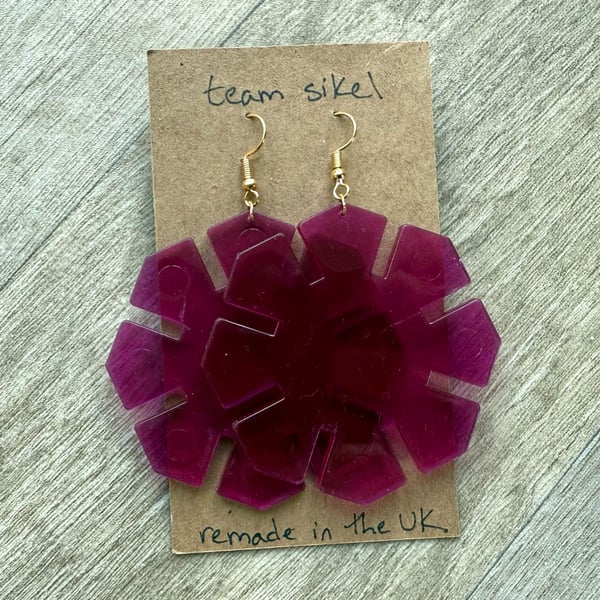 Vintage Pink-Purple Octon Earrings
