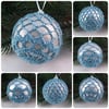 Christmas baubles boxed set of 6 large decorated with crochet lace (A19)