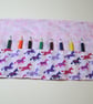 Pink and purple unicorn Fabric Pencil Roll includes 8 pencils - Image 1