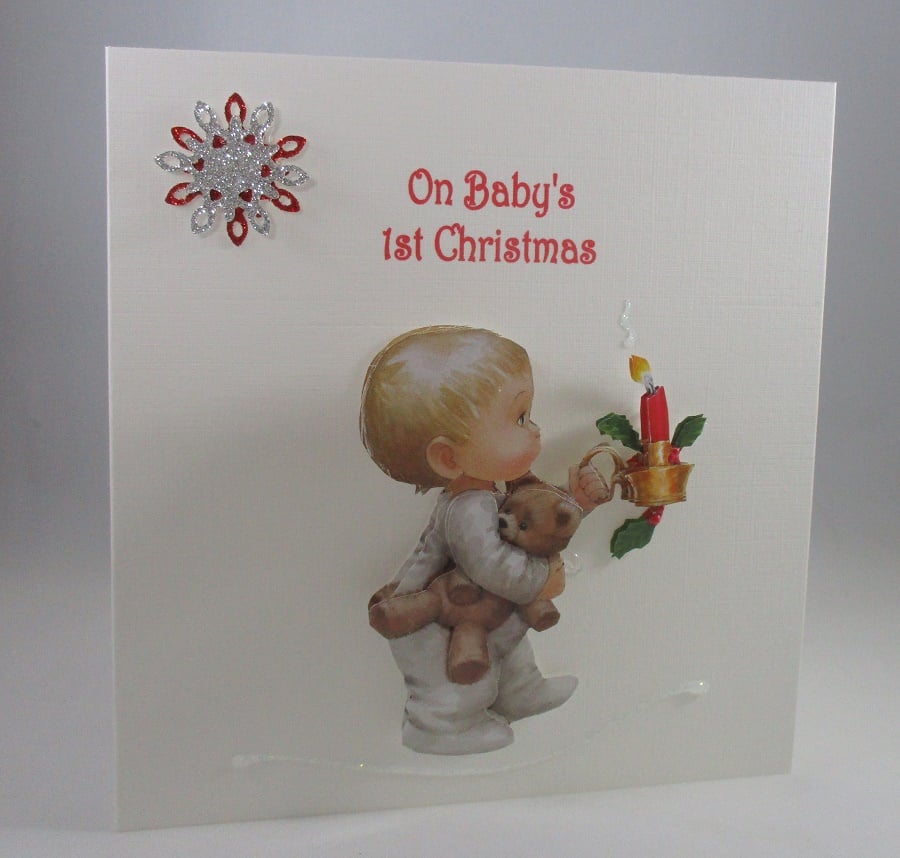 Handmade Baby's First Christmas Card,Personalise