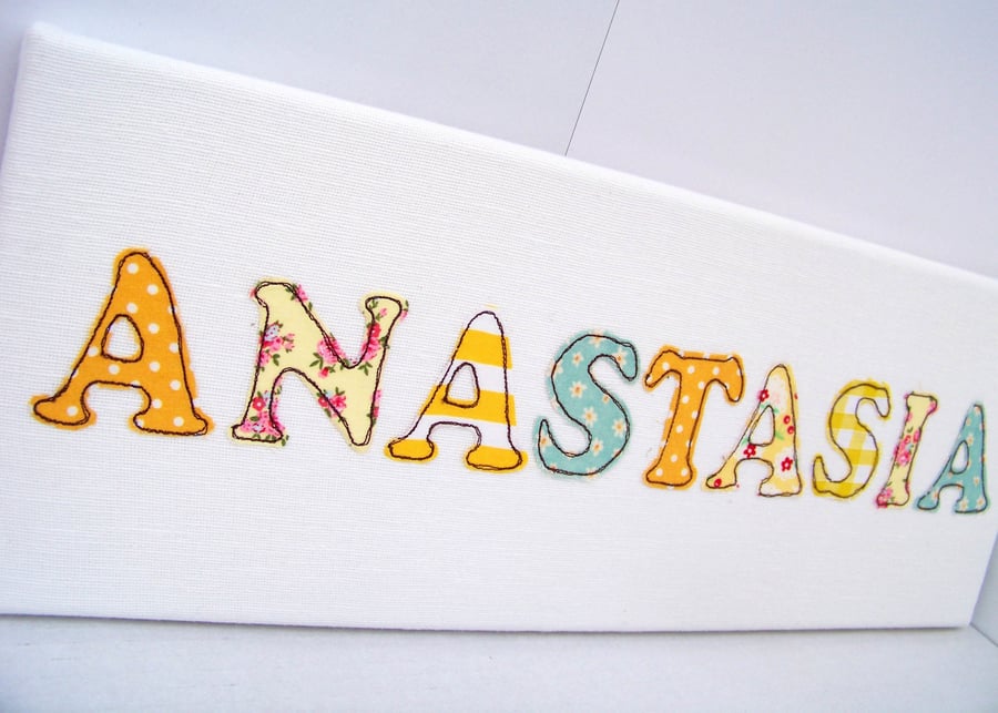 Child's Name on Canvas - Canvas Nursery Decor 