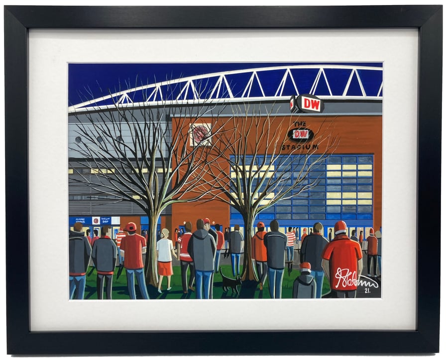 Wigan Warriors, DW Stadium, High Quality Framed Rugby Art Print.