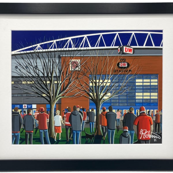 Wigan Warriors, DW Stadium, High Quality Framed Rugby Art Print.