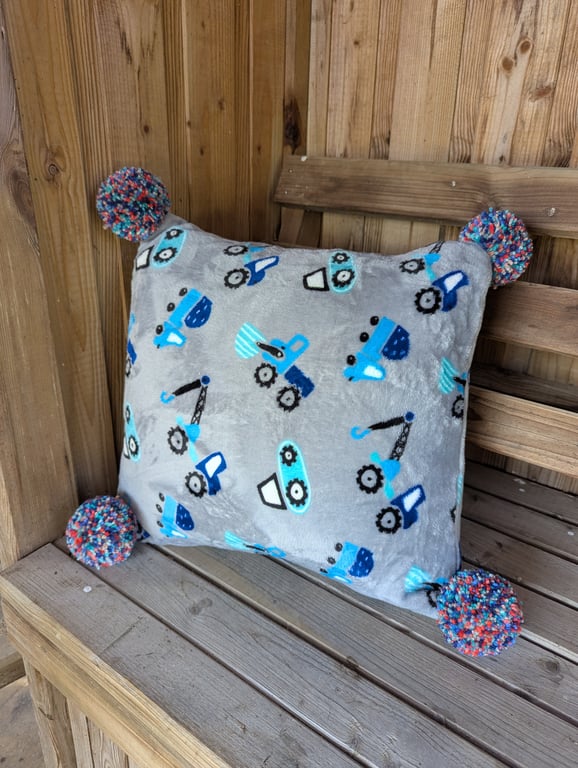 Tractor fleece cushion