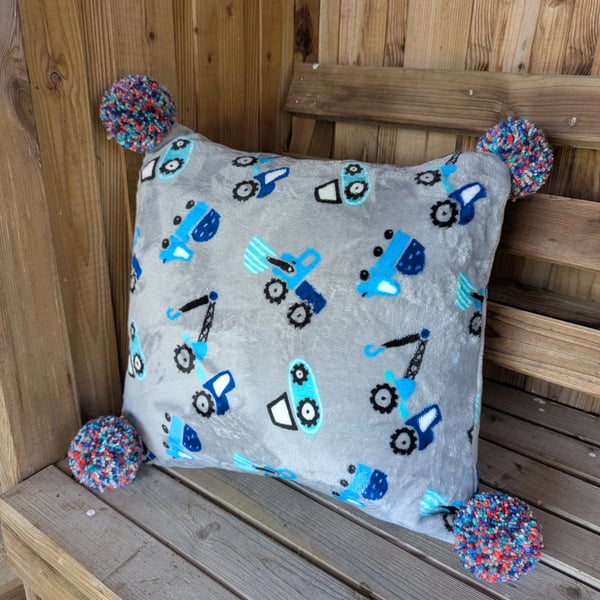 Tractor fleece cushion