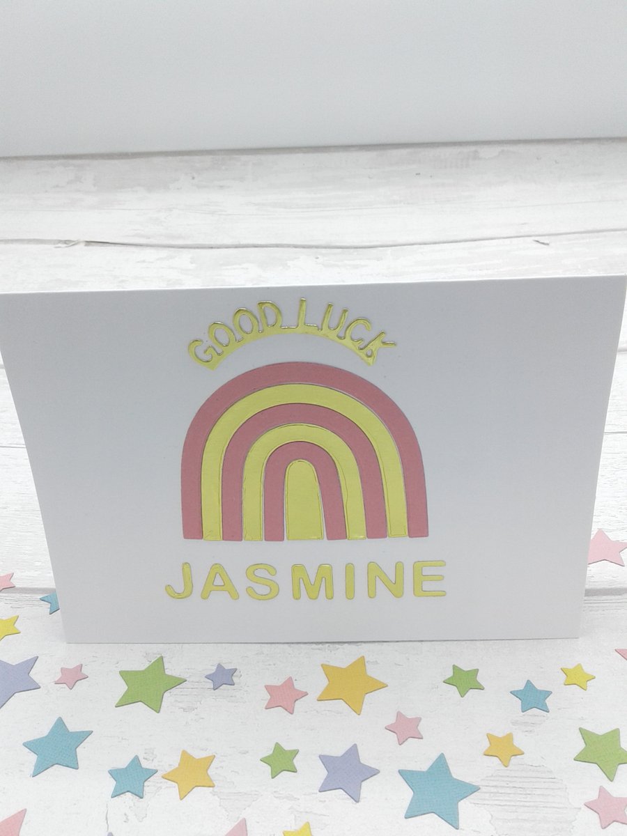 Good luck card. Personalised. Starting university or new job.