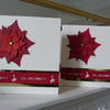 Pack of 4 Red Poinsettia Christmas Cards