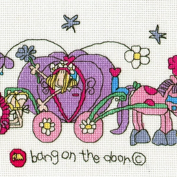 Bang on the door - fairy girls party cross stitch chart