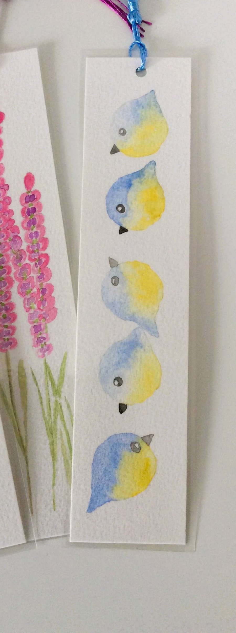 Original Hand Painted Blue Bird Bookmark