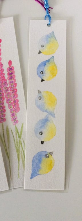 Original Hand Painted Blue Bird Bookmark