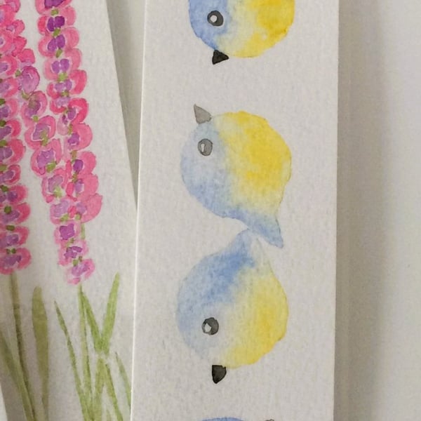 Original Hand Painted Blue Bird Bookmark