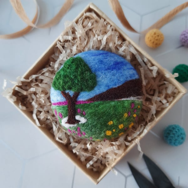 Seconds- Spring Meadow Needle Felt Merino Brooch