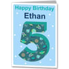 Personalised Childrens Space Birthday Card 2nd, 3rd, 4th, 5th, 6th, 7th, 8th, 