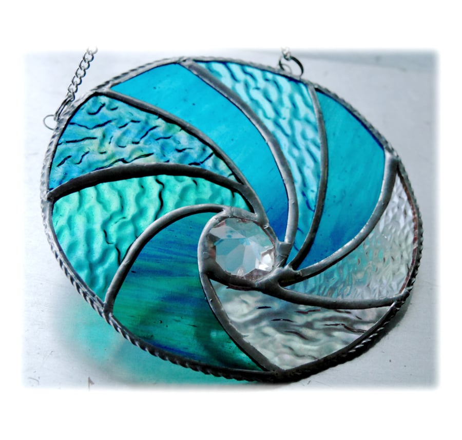 Ripwave Stained Glass Suncatcher Handmade Sea 002