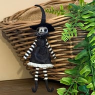 Creepy Witch Spun Cotton Miniature Art Doll