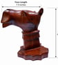 Hand Carved Wooden Horse Head Sculpture, Rustic Handmade Equestrian Home Decor