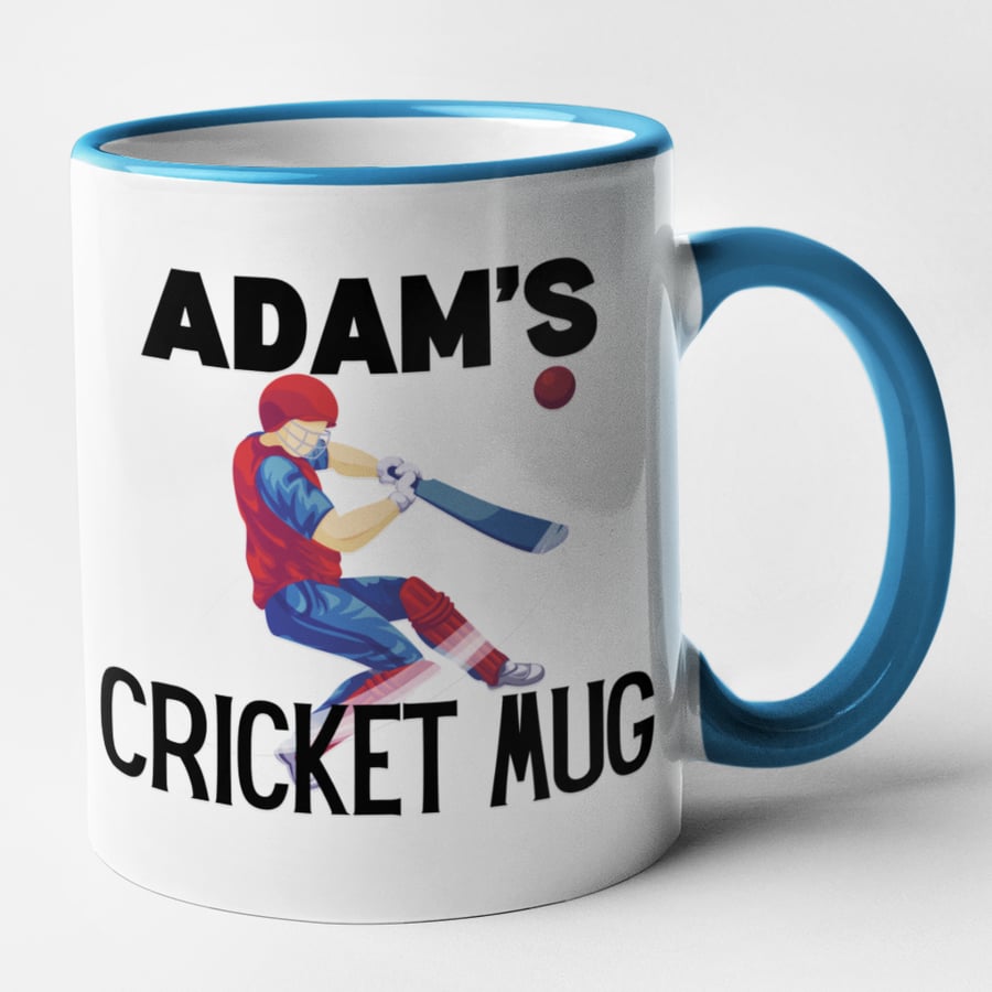 Personalised CRICKET Mug - novelty Cricket themed Gift
