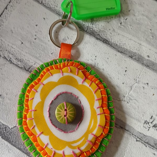 Hand stitched keyring,  bag charm. Price includes P and P. 