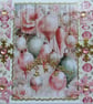 Hand Crafted Decoupage Chistmas Card - Happy Christmas (3347) Pink Xmas Baubles