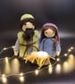 Handmade Crochet Nativity Set: Mary, Joseph, Jesus, Manger - Image 1