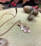 Rose Gold & Copper Oak Leaf Necklace - Image 8