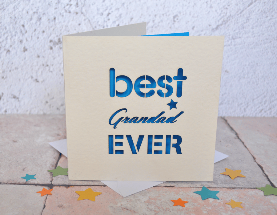 Laser Cut Best Grandad Ever Card