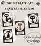 Blank card for cat lover with drinks coaster, any occasion, can be personalised 