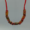 Cocoa Spice Paper Bead Red Cord Necklace 