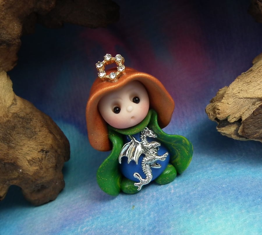 Tiny Dragon Shepherd Gnome 'Orlah' OOAK Sculpt Ann Galvin Gnome Village
