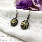 Pimpernel fabric button dangle earrings William Morris spring jewellery gifts