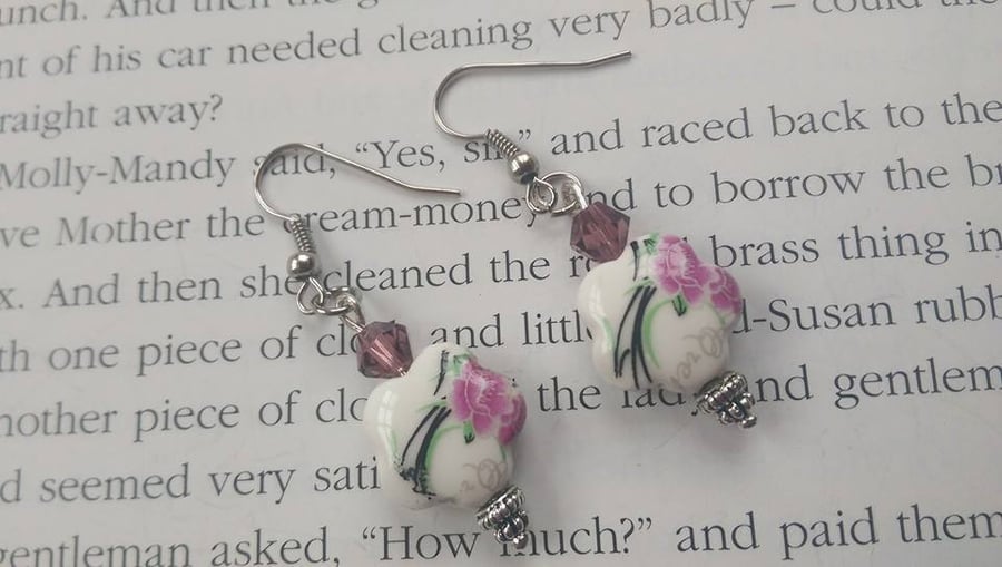 Porcelain Flower Earrings