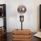 Layered Oak & Maple Table Lamp – Handmade Modern Wooden Light