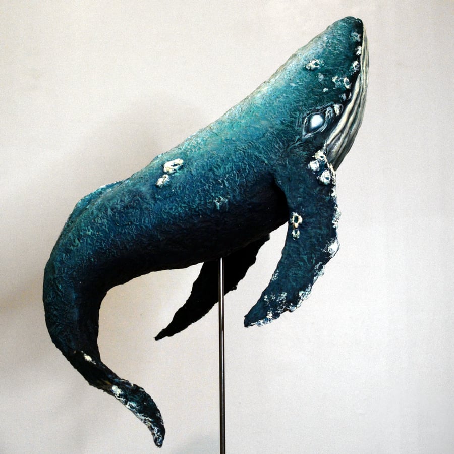 Humpback Whale Sculpture - ethereal whale sculpture from paper mache